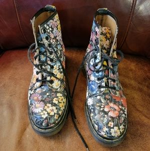 Original Dr Martens Sienna Miller, Made in England, Floral Boots, Size 9